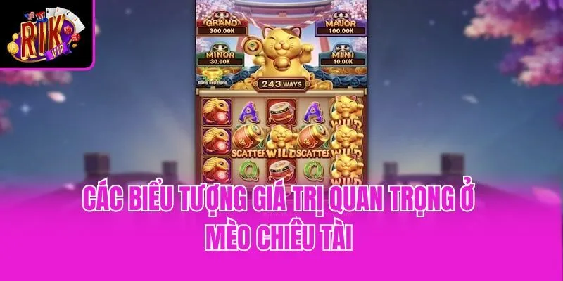 Các biểu tượng giá trị quan trọng ở mèo chiêu tài