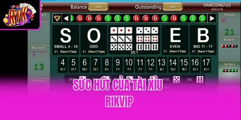 Sức hút của tài xỉu Rikvip