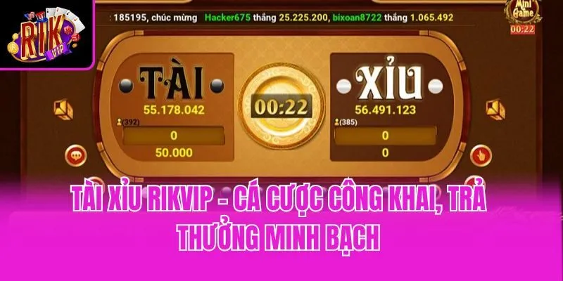 Tài Xỉu Rikvip - Cá Cược Công Khai, Trả Thưởng Minh Bạch